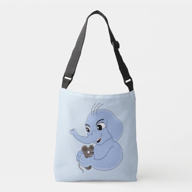 Cute elephant boy cartoon crossbody bag (Front)
