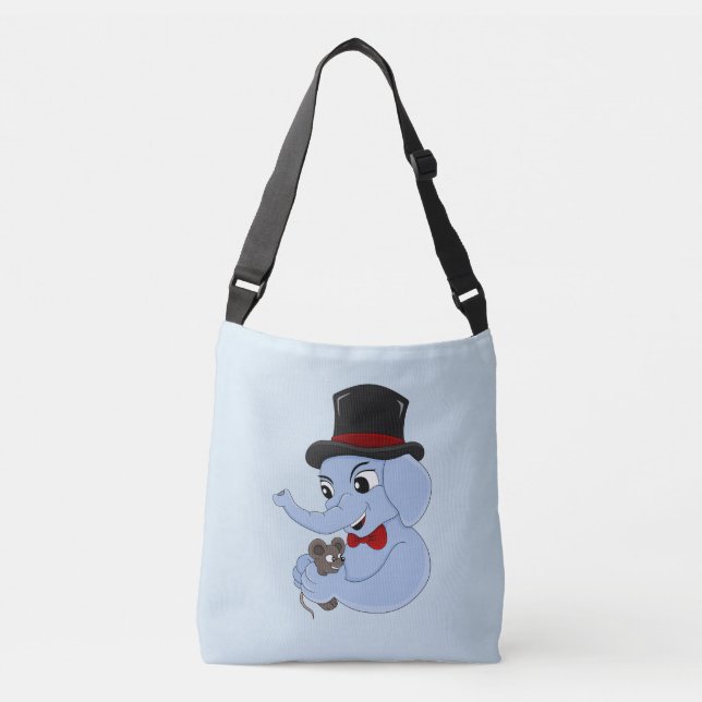 Cute elephant boy cartoon crossbody bag (Front)