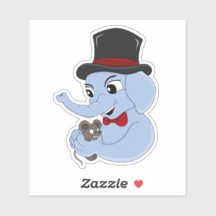 Cute elephant boy cartoon Custom-Cut Vinyl Sticker
