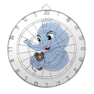 Cute elephant boy cartoon dart board