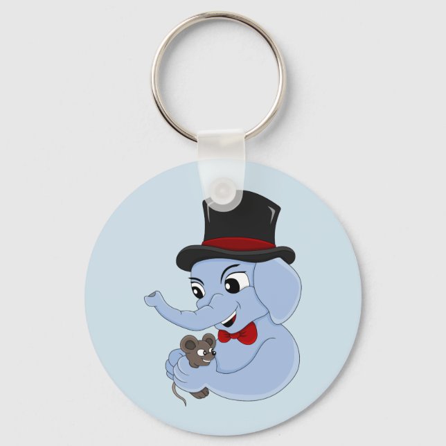 Cute elephant boy cartoon keychain (Front)