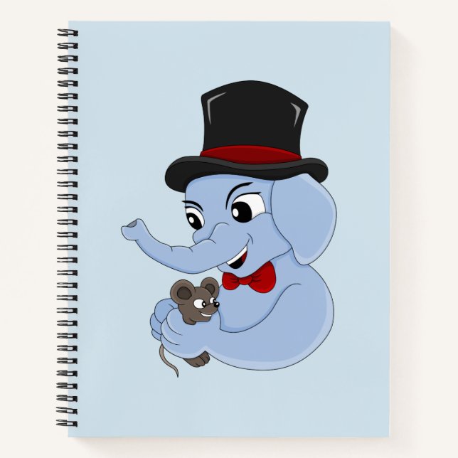 Cute elephant boy cartoon notebook (Front)