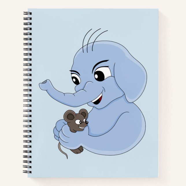 Cute elephant boy cartoon notebook (Front)