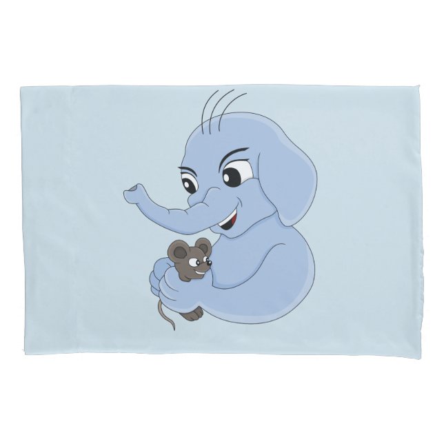 Cute elephant boy cartoon pillow case (Front)