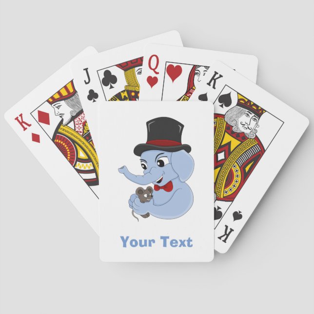 Cute elephant boy cartoon playing cards (Back)