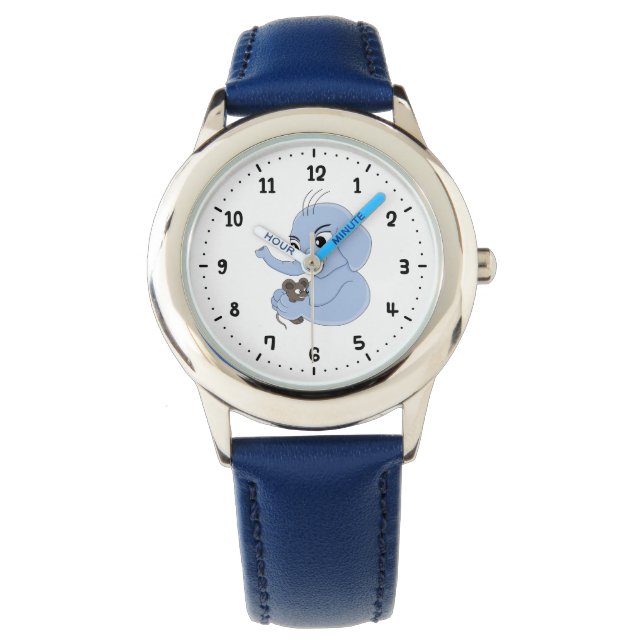 Cute elephant boy cartoon watch (Front)