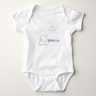Cute Elephant Cartoon Blowing Colourful Shapes Baby Bodysuit