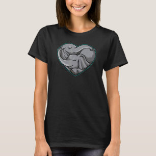 Cute Elephant Couple Heart Shape Love Animals T-Shirt