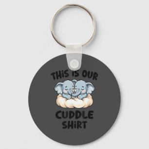 Cute Elephant Couple This Is Our Cuddle  Keychain