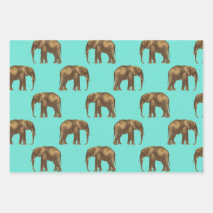 Cute Elephant Delight Wrapping Paper Sheet