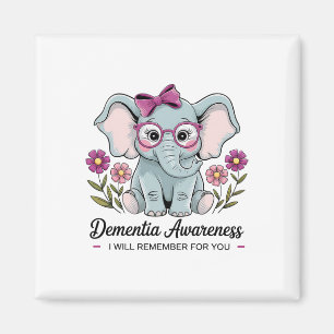 Cute Elephant Dementia Awareness I Remember For Yo Magnet