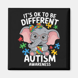 Cute Elephant Different Autism Awareness Puzzles Magnet