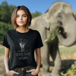 Cute Elephant Ferocious Vegan,  T-Shirt