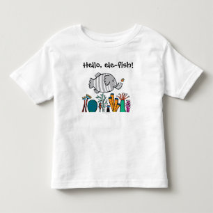 Cute Elephant Fish Scene with Coral Toddler T-shirt