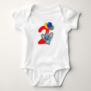 Cute elephant for toddlers Two months birthday Baby Bodysuit