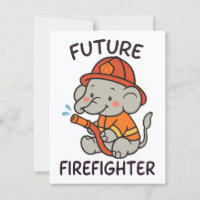 Cute Elephant Future Firefighter Kids fun