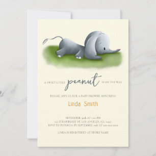 Cute Elephant Gender Neutral Baby Shower Invitation