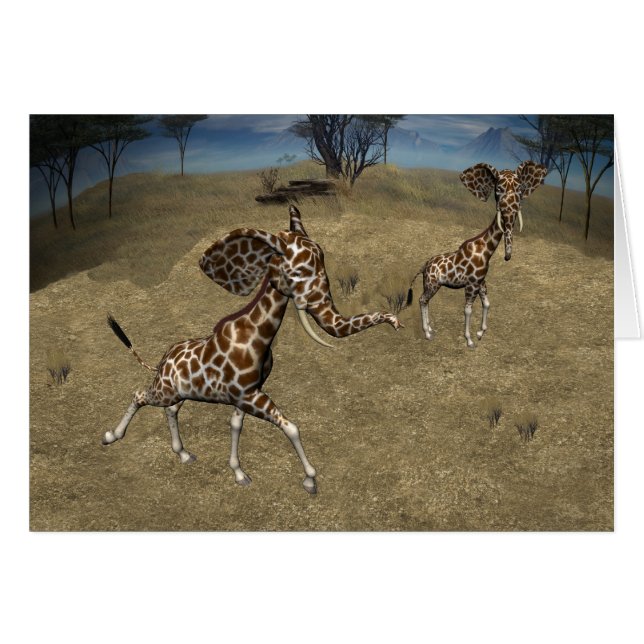 Cute Elephant Giraffes (Front Horizontal)