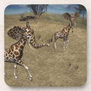 Cute Elephant Giraffes Coaster