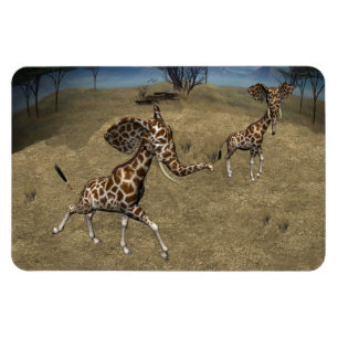 Cute Elephant Giraffes Magnet