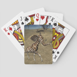 Cute Elephant Giraffes Playing Cards