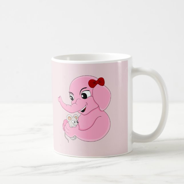 Cute elephant girl cartoon coffee mug (Right)