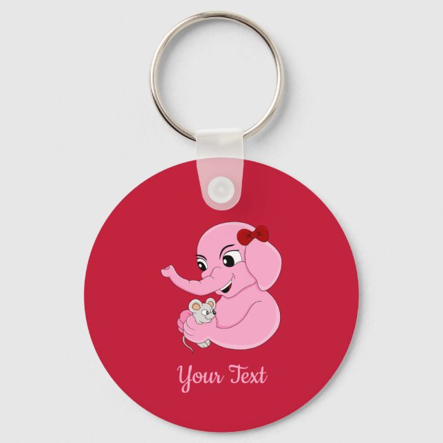 Cute elephant girl cartoon keychain (Front)