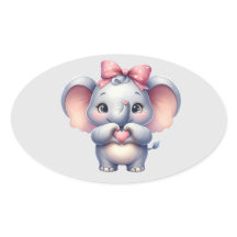 Cute Elephant Giving Heart -