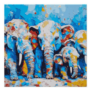 Cute Elephant Glossy Poster