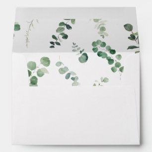 Cute Elephant Greenery Eucalyptus 5x7 Card A7 Envelope