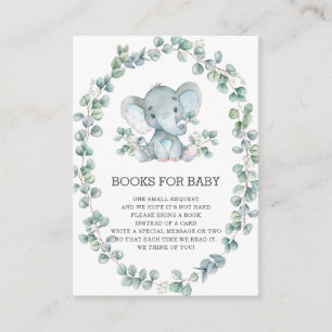 Cute Elephant Greenery Wreath Books for Baby Enclo Enclosure Card