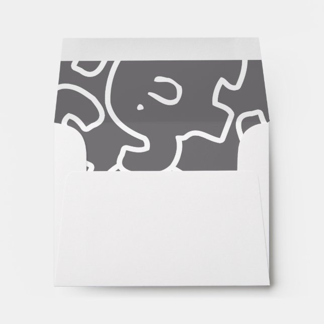 Cute Elephant Grey And White Envelopes (Back (Bottom))
