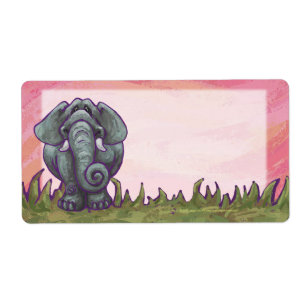 Cute Elephant Head Shipping Labels