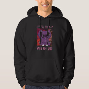 Cute Elephant Headphones And Glasses Hipster Hoodie