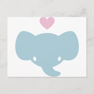 Cute Elephant Heart Graphic Postcard
