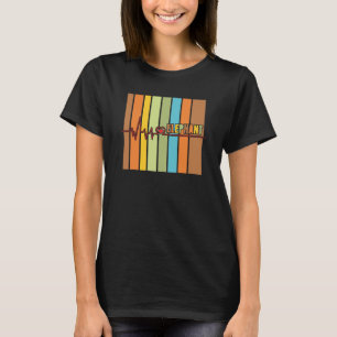 Cute Elephant Heartbeat Jungle Animal T-Shirt