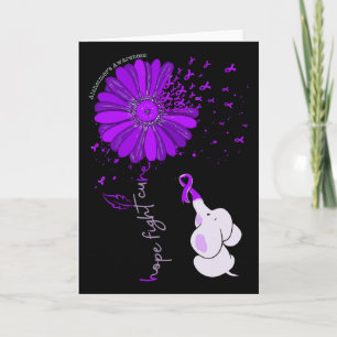Cute Elephant Hope Fight Cure Sunflower Heimerheim Card