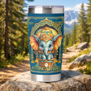 Cute Elephant Hot Air Balloon In My Wildest Dreams Insulated Tumbler