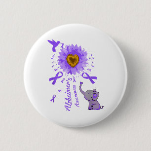 Cute Elephant I Will Remember For You Sunflower He 2 Inch Round Button