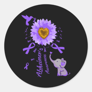 Cute Elephant I Will Remember For You Sunflower He Classic Round Sticker