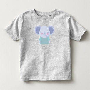Cute Elephant Illustration - Customizable Toddler T-shirt