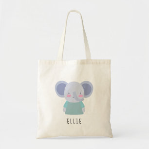 Cute Elephant Illustration - Customizable Tote Bag