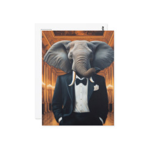 Cute Elephant in a Tux Postcard
