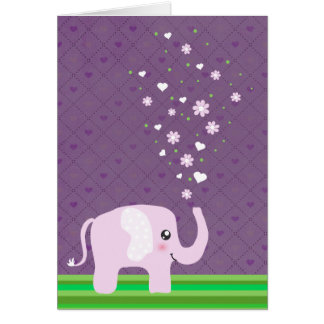 Cute elephant in girly pink & purple