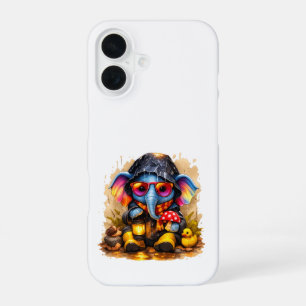 Cute Elephant iPhone 16 Case Rain Kawaii
