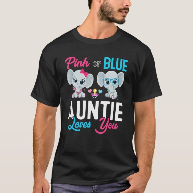 Cute Elephant Keeper Of The Gender Auntie Loves Yo T-Shirt (Front)