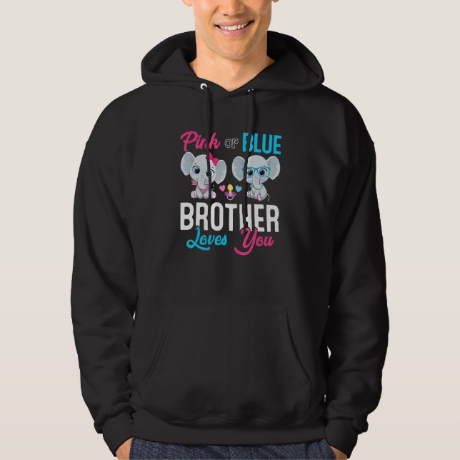 Cute Elephant Keeper Of The Gender Brother Loves Y Hoodie (Front)