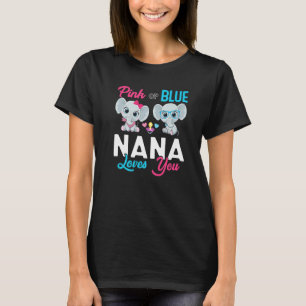 Cute Elephant Keeper Of The Gender Nana Loves You  T-Shirt