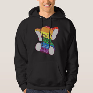 Cute Elephant Lgbt Pride  Geeky Eyeglasses Rainbow Hoodie