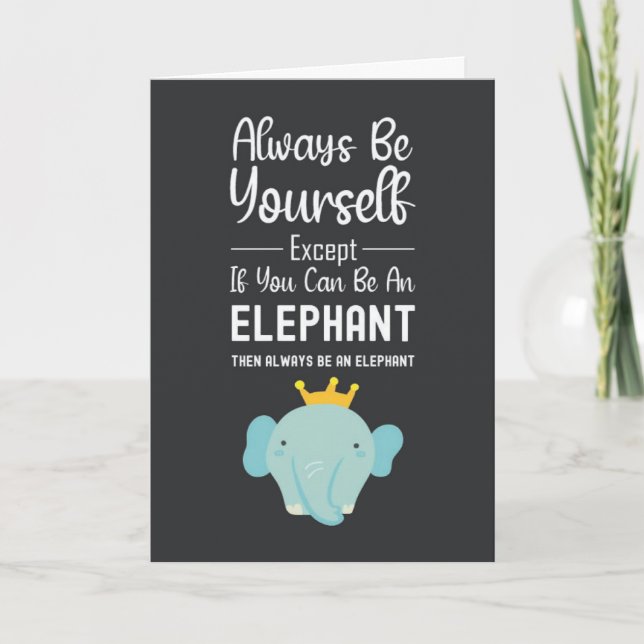 Cute Elephant Lover Cards Funny Animals  (Front)